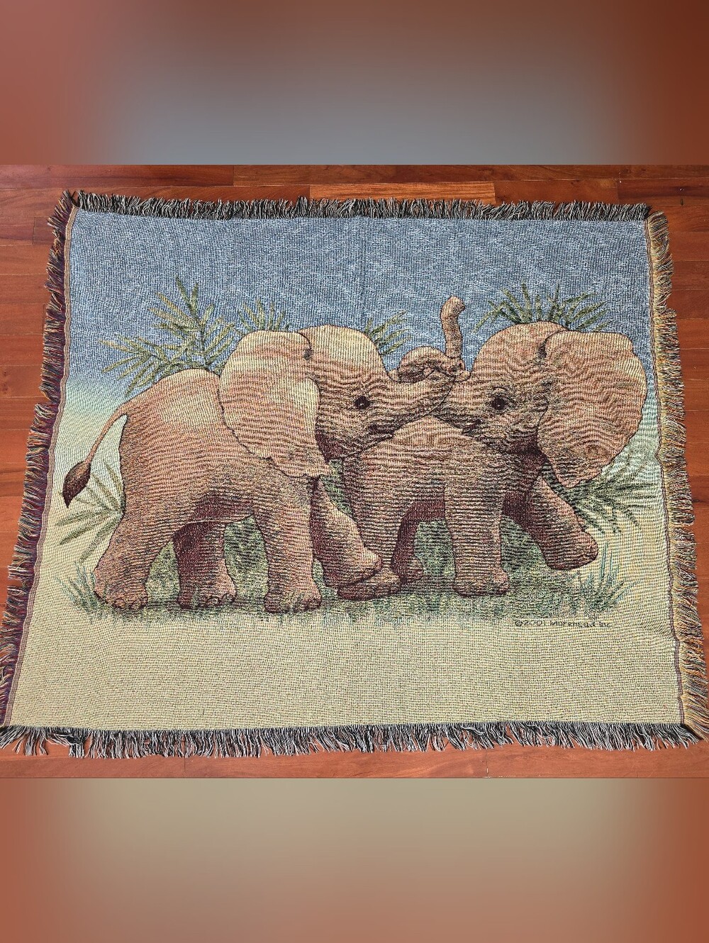 Elephant Woven Blanket Or Wall Tapestry